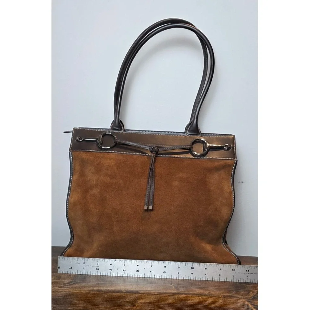 Vintage Franklin Covey Women's Purse Shoulder Bag Brown Suede‎